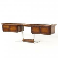 Warren Platner Warren Platner Style Mid Century Walnut and Chrome Credenza - 3968462