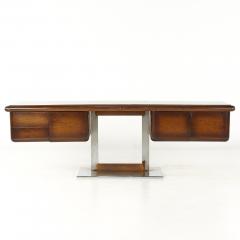 Warren Platner Warren Platner Style Mid Century Walnut and Chrome Credenza - 3968463