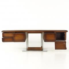 Warren Platner Warren Platner Style Mid Century Walnut and Chrome Credenza - 3968466