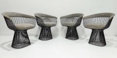 Warren Platner Warren Platner for Knoll Black Frame Dining Chairs in Kelly Wearstler Upholstery - 4280901
