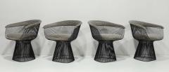 Warren Platner Warren Platner for Knoll Black Frame Dining Chairs in Kelly Wearstler Upholstery - 4280905