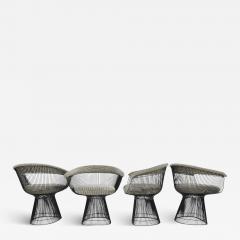 Warren Platner Warren Platner for Knoll Black Frame Dining Chairs in Kelly Wearstler Upholstery - 4281109