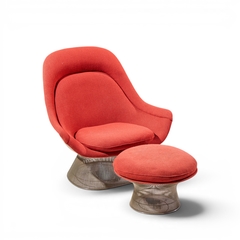 Warren Platner Warren Platner for Knoll Mid Century Easy Lounge Chair and Ottoman - 4712912