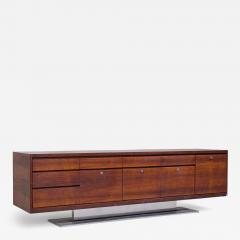 Warren Platner Warren Platner for Lehigh Leopold Mid Century Rosewood Stainless Steel Credenza - 4217382