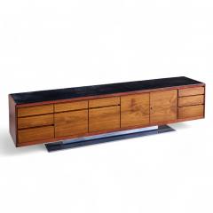 Warren Platner Warren Platner for Lehigh Leopold Mid Century Rosewood and Leather Top Credenza - 4410692
