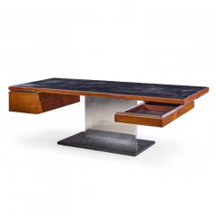 Warren Platner Warren Platner for Lehigh Leopold Rosewood Leather and Granite Executive Desk - 4410561