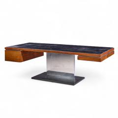 Warren Platner Warren Platner for Lehigh Leopold Rosewood Leather and Granite Executive Desk - 4410563