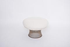 Warren Platner White reupholstered vintage Mid century ottoman by Warren Platner for Knoll - 3389023