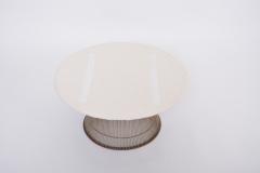 Warren Platner White reupholstered vintage Mid century ottoman by Warren Platner for Knoll - 3389027