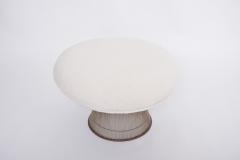 Warren Platner White reupholstered vintage Mid century ottoman by Warren Platner for Knoll - 3389028