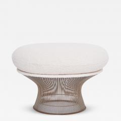 Warren Platner White reupholstered vintage Mid century ottoman by Warren Platner for Knoll - 3391044