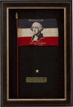 Washington Bicentennial 1732 1932 Parade Flag Printed Red White and Blue - 3952570