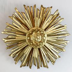 Water Gilded Chapel Sunburst Flush Light - 3039789