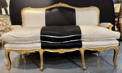 Water Gilt French Settee Sofa or Loveseat One of a Compatible Pair 1930s - 2491069