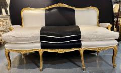 Water Gilt French Settee Sofa or Loveseat One of a Compatible Pair 1930s - 2955464