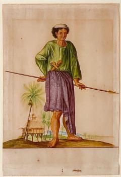 Watercolor of Indonesian Aristocrat 19th Century - 2686004