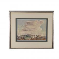 Watercolor of Landscape with Clouds circa 1940 - 4175609