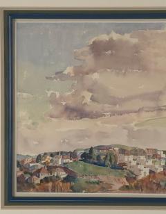 Watercolor of Landscape with Clouds circa 1940 - 4175611