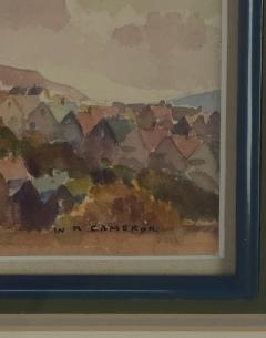 Watercolor of Landscape with Clouds circa 1940 - 4175612