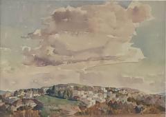 Watercolor of Landscape with Clouds circa 1940 - 4176817