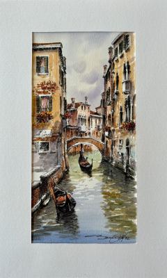 Watercolor of Venice by Noted Artist Bonazzon - 4621944
