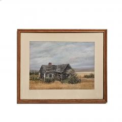 Watercolor of a Rustic Cabin U S A circa 1975 - 4576782