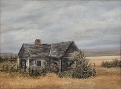 Watercolor of a Rustic Cabin U S A circa 1975 - 4578661