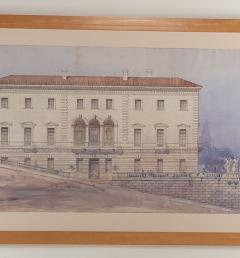 Watercolor of an Italian Villa Italy circa 1980 - 3955010