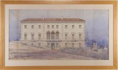 Watercolor of an Italian Villa Italy circa 1980 - 3955482