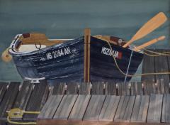 Watercolor on Paper Rendezvous Bodega Bay California by Michael Dunlavey - 1282324