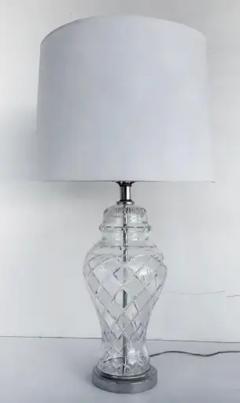 Waterford Crystal Cut Crystal Table Lamps Chrome Bases Waterford Crystal Ireland Attributed - 3925033