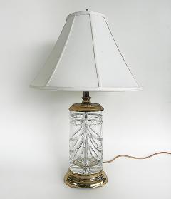 Waterford Crystal Waterford Cut Crystal Overture Lamps Polished Brass Shades Pair - 4621301