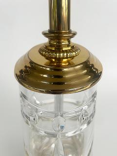Waterford Crystal Waterford Cut Crystal Overture Lamps Polished Brass Shades Pair - 4621302