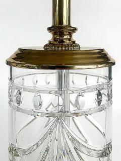 Waterford Crystal Waterford Cut Crystal Overture Lamps Polished Brass Shades Pair - 4621304