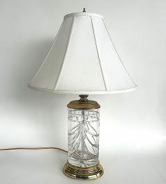 Waterford Crystal Waterford Cut Crystal Overture Lamps Polished Brass Shades Pair - 4621317