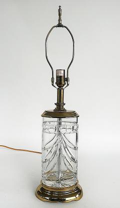 Waterford Crystal Waterford Cut Crystal Overture Lamps Polished Brass Shades Pair - 4621318