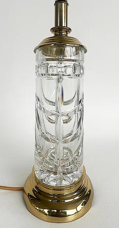 Waterford Crystal Waterford Cut Crystal Overture Lamps Polished Brass Shades Pair - 4621325