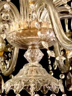 Waterford Style 1940 Cut Crystal Chandelier with Palatial Center Column Sphere - 2658928