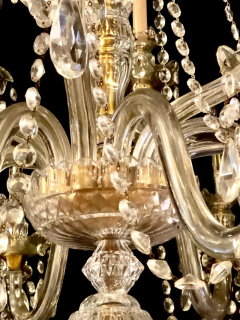Waterford Style 1940 Cut Crystal Chandelier with Palatial Center Column Sphere - 2658950