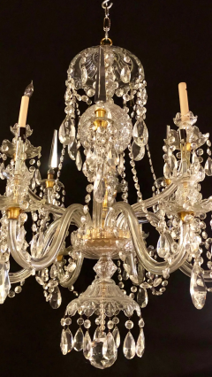 Waterford Style 1940 Cut Crystal Chandelier with Palatial Center Column Sphere - 2658953