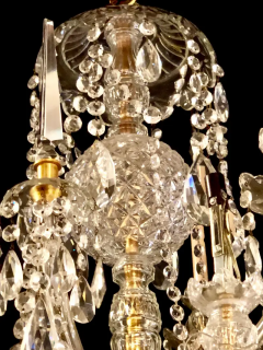 Waterford Style 1940 Cut Crystal Chandelier with Palatial Center Column Sphere - 2658958