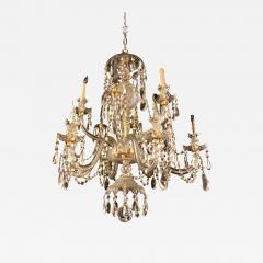 Waterford Style 1940 Cut Crystal Chandelier with Palatial Center Column Sphere - 2666219