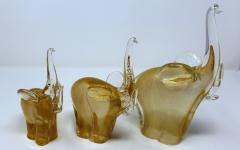 Wave Murano Glass Golden Elephants by Wave Murano Glass - 660199