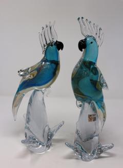 Wave Murano Glass Matching Parakeets - 659801