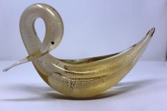 Wave Murano Glass Reticulating Golden Swans  - 659727
