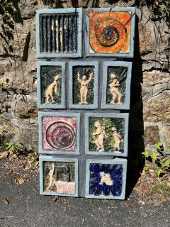 Waylande Gregory SET OF FIVE TERRACOTTA FUSED GLASS WALL SCULPTURES BY WAYLANDE DESANTIS GREGORY - 3317472