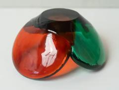 Wayne Husted Rare Wayne Husted for Blenko Tri Color Glass Bowl Made in Italy 1958 - 4080107