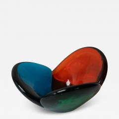 Wayne Husted Rare Wayne Husted for Blenko Tri Color Glass Bowl Made in Italy 1958 - 4082057