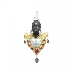 Wayne L Smith Venetian Style Blackamoor Brooch - 2541398