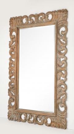 Weathered Oak Carved Floor Mirror 84x53 - 4807459